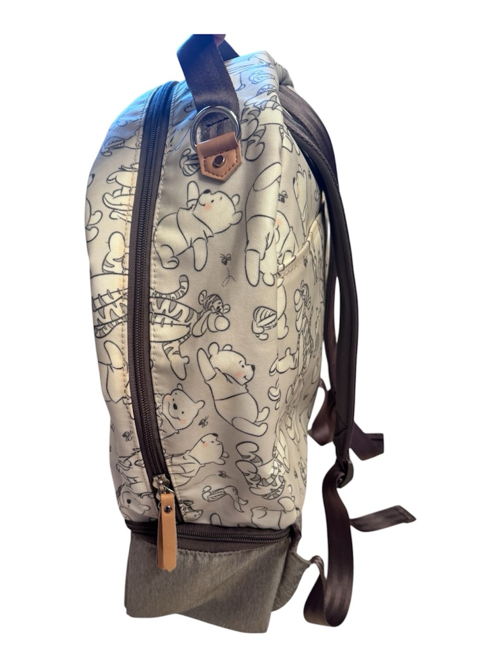 Petunia Pickle Bottom Disney gray Winnie The Pooh Zip back pack Diaper Bag - Picture 10 of 11